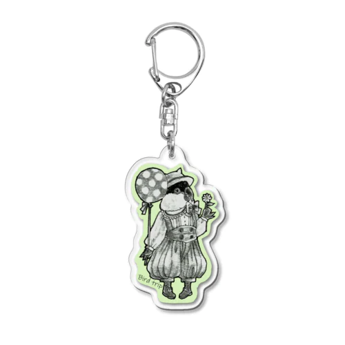 おさんぽシロハラくん Acrylic Key Chain