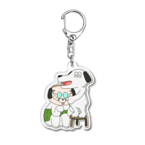 愛犬とオヤジ Acrylic Key Chain