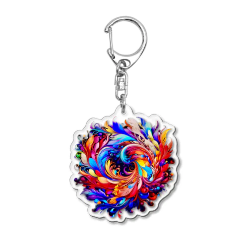 Rainbow Circle Acrylic Key Chain