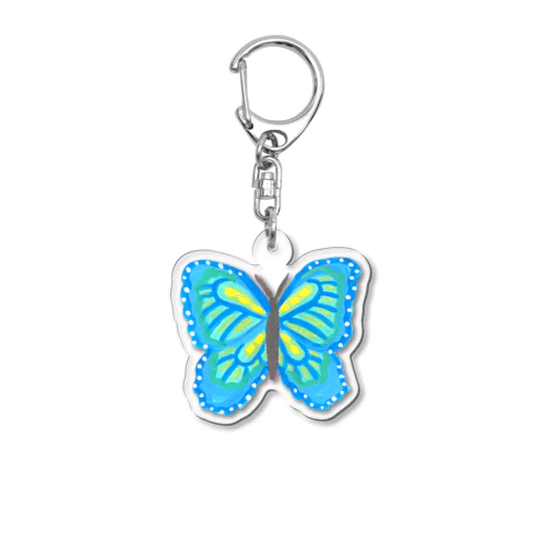 青い蝶々 Acrylic Key Chain