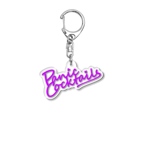 Panic Cocktails ScriptLogo Magenta Acrylic Key Chain