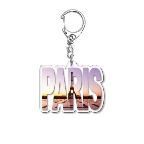 France Paris Sunrise フランス パリ 日の出 アクリルキーホルダー