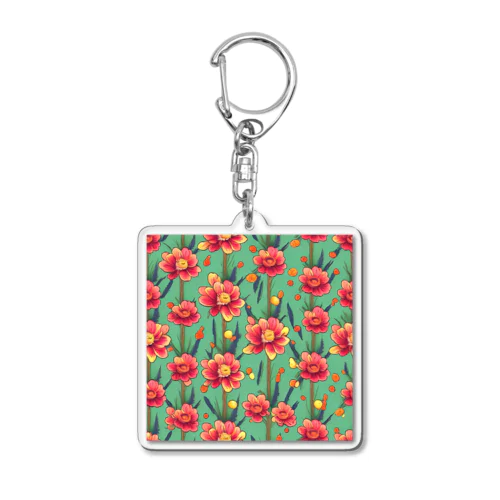 思わずウットリ！花のシームレスパターン Acrylic Key Chain