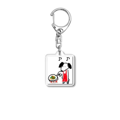 サムギョプサル焼いている犬 Acrylic Key Chain