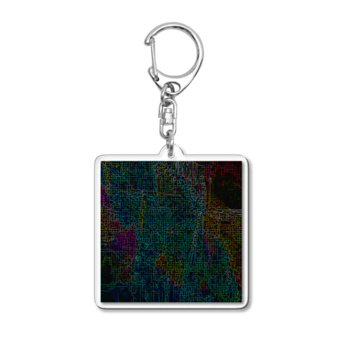 サイバーな都市の地図 Acrylic Key Chain