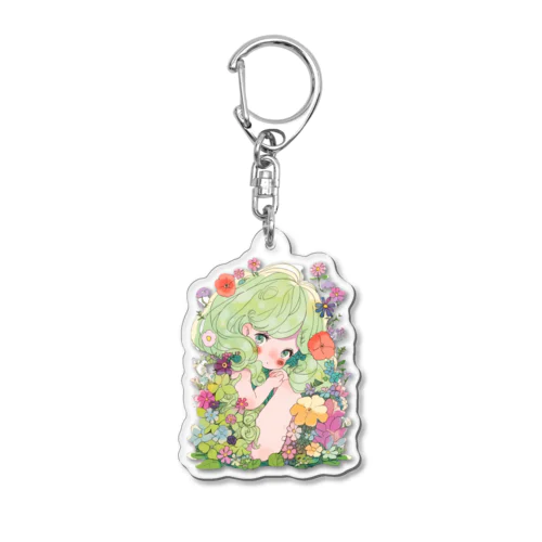 フラワーヘアのガーディアン Acrylic Key Chain