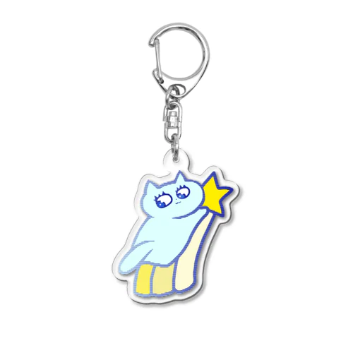 ねこのパチきらきら星 Acrylic Key Chain