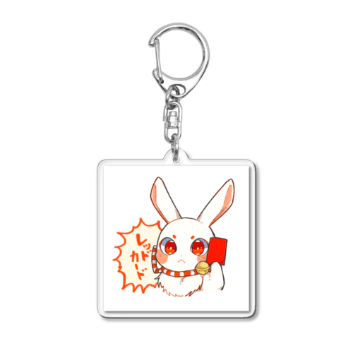 レッドカードうさぎ Acrylic Key Chain