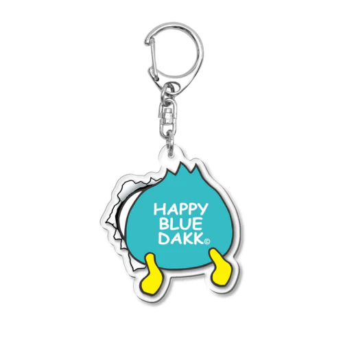 壁突っ込みダック Acrylic Key Chain