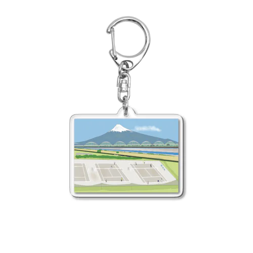 富士山の見えるテニスコートで Acrylic Key Chain