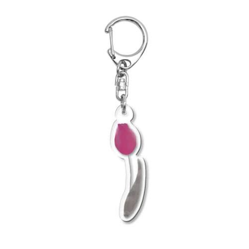ピンクのチューリップ Acrylic Key Chain