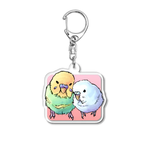 ひーちゃんとはく新イラストアイテム背景有 Acrylic Key Chain