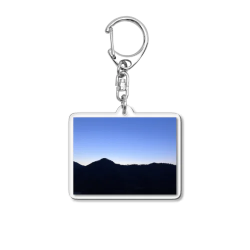 Azure Twilight Glow of Japan's Rural Mountain Ranges Acrylic Key Chain