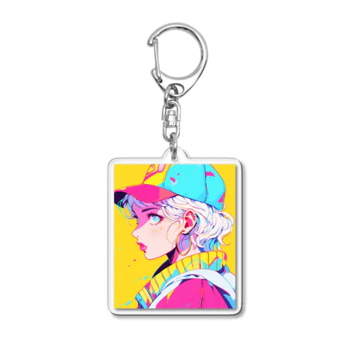 Cool Pop AI Girl 01 Acrylic Key Chain