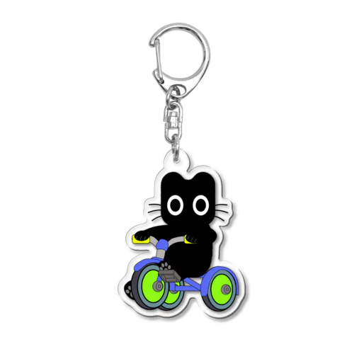 くろねこクロル（三輪車） Acrylic Key Chain