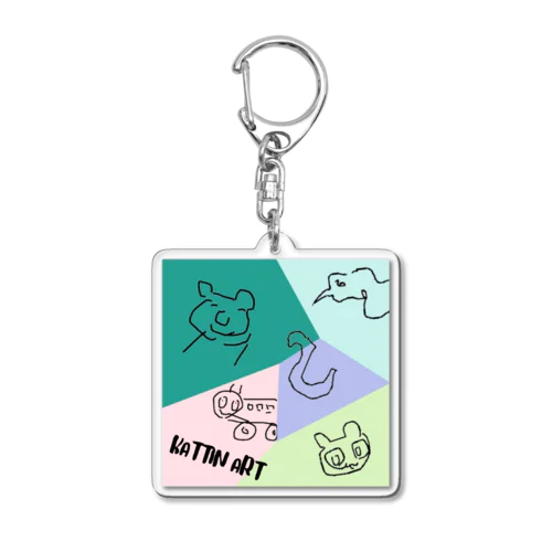 画伯シリーズ Acrylic Key Chain