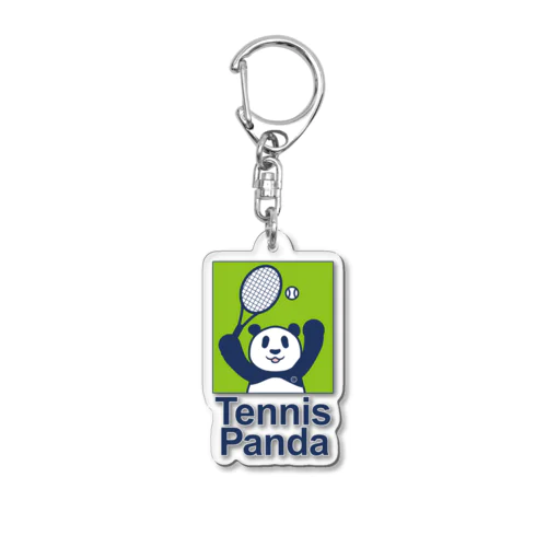 パンダ・テニス・TENNIS・アイテム・デザイン・ラケット・ガット・イラスト・スポーツ・Tシャツ・サーブ・かっこいい・かわいい・選手・画像・ボール・王子・絵・オリジナル（C） アクリルキーホルダー