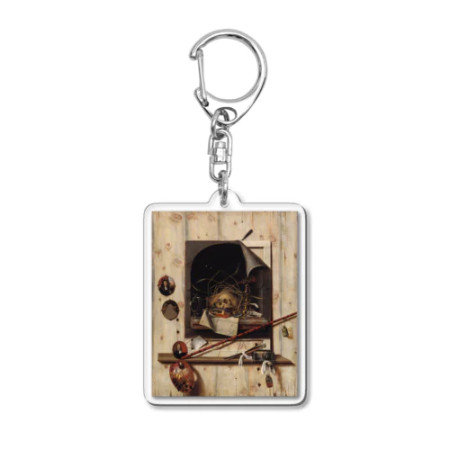 ヴァニタス画のあるアトリエの壁 / Trompe l'oeil with Studio Wall and Vanitas Still Life Acrylic Key Chain