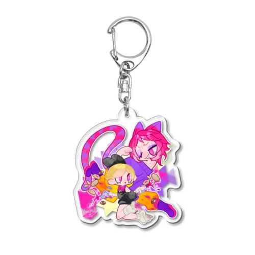 【童話シリーズ】3月うさぎとチェシャ猫 Acrylic Key Chain