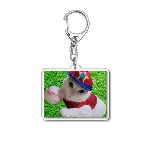 supica店長　　球児になったにゃん！ Acrylic Key Chain