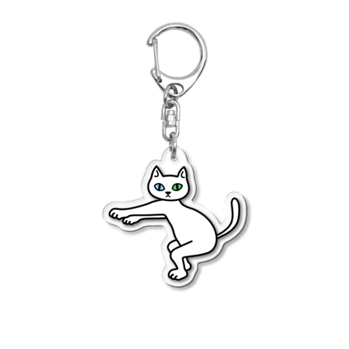 スクワットする猫 Acrylic Key Chain