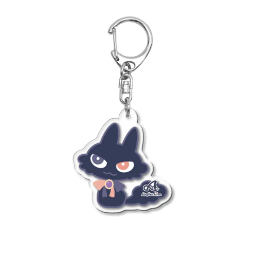 見上げ黒猫のアクリルキーホルダー Acrylic Key Chain