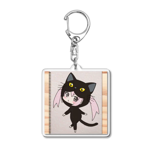 きぐるみのーと(黒猫)1 Acrylic Key Chain