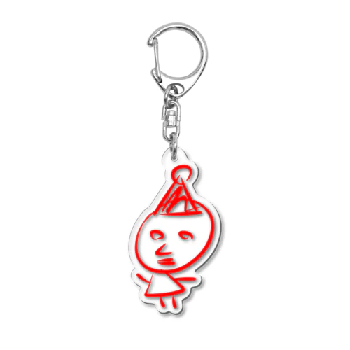 帽子かぶった人 Acrylic Key Chain