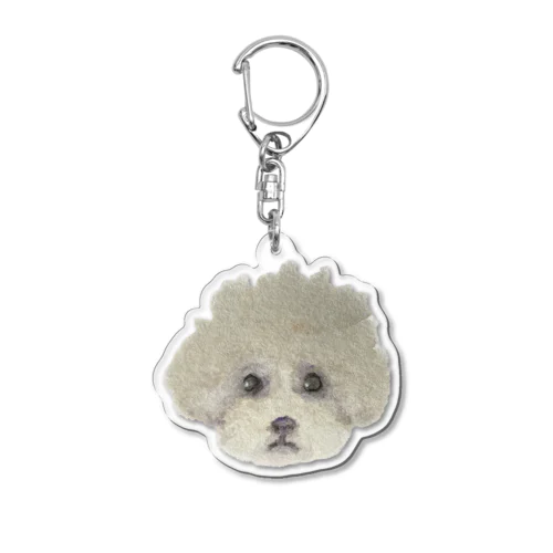 水彩画トイプードルかお Acrylic Key Chain