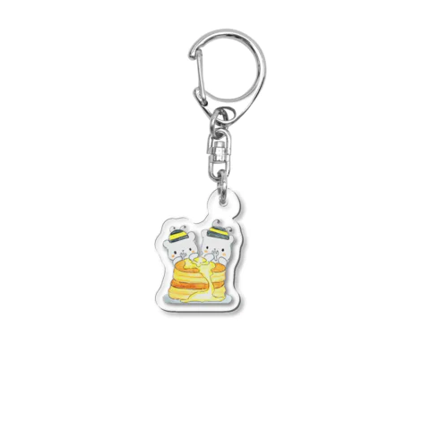 クンちゃんシロちゃんホットケーキ Acrylic Key Chain