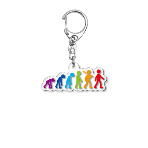 人類の進化 ピクトグラム Acrylic Key Chain