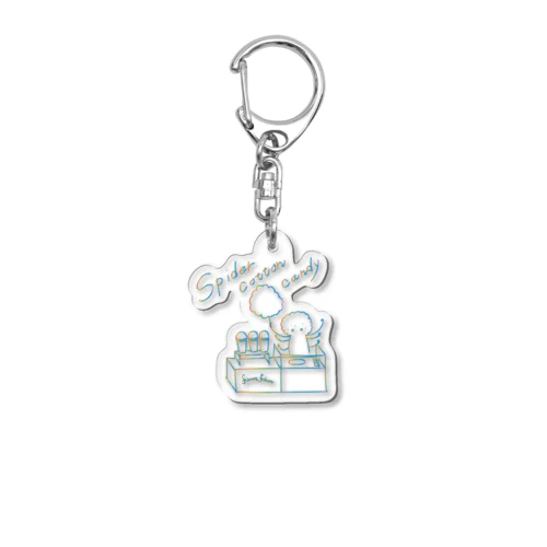 Spider cotton candy Acrylic Key Chain