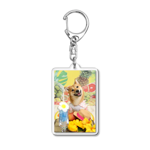 柴犬　真夏のリゾート001 Acrylic Key Chain