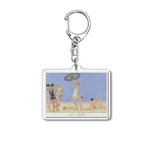 ジョルジュ・バルビエ『ル・ボヌール・デュ・ジュール・ウ・レ・グラース・ア・ラ・モード』より《リドにて》 Acrylic Key Chain