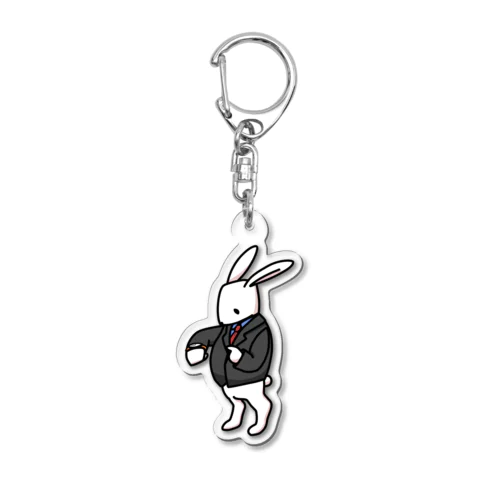 現代的時計ウサギ Acrylic Key Chain