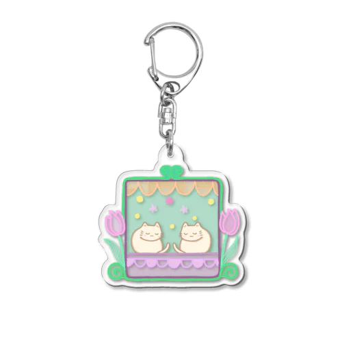 花だんにゃんこ🌷 Acrylic Key Chain