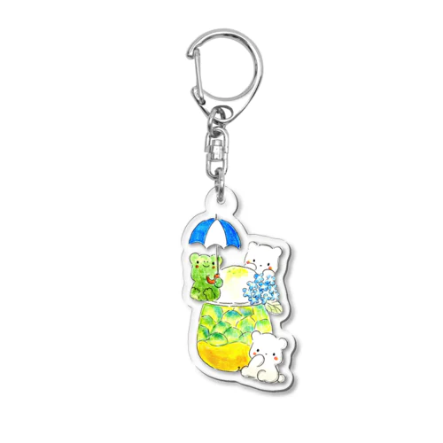 クンちゃんシロちゃん　カエルの抹茶ミニパフェ Acrylic Key Chain