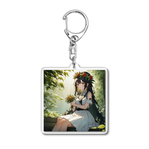 花言葉ガール #01 ウツボグサ Acrylic Key Chain