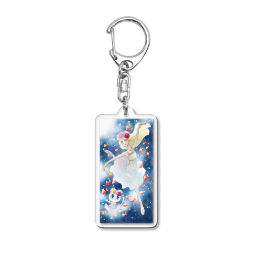 猫と金魚と少女＃バレエ Acrylic Key Chain