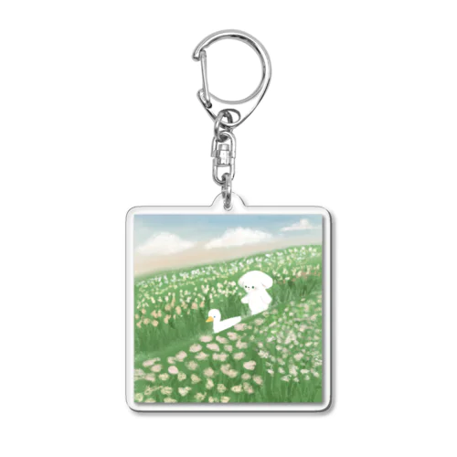 お花畑をお散歩 Acrylic Key Chain