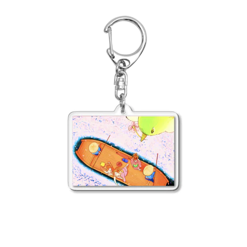 浮世絵風春の舟 Acrylic Key Chain