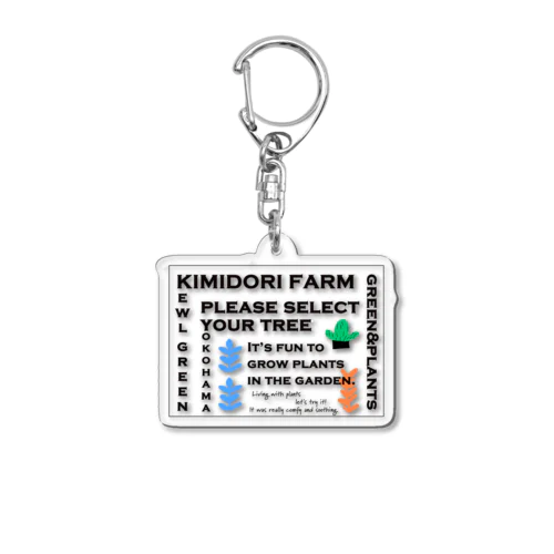KIMIDORI FARM kewl green Acrylic Key Chain