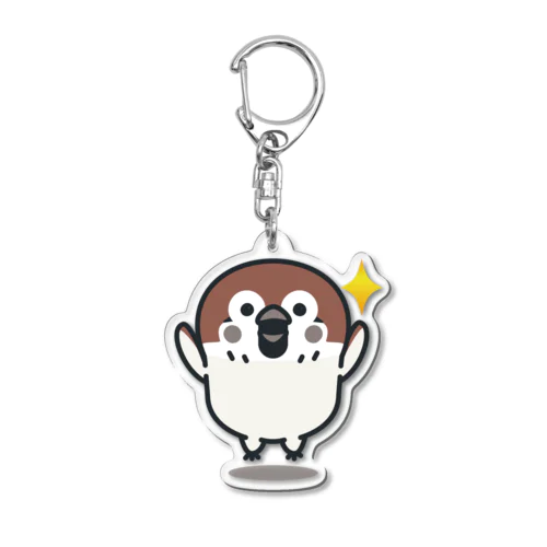 スズメがちゅん　きらりん Acrylic Key Chain