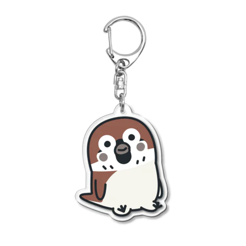 スズメがちゅん　おすわりちゅん Acrylic Key Chain