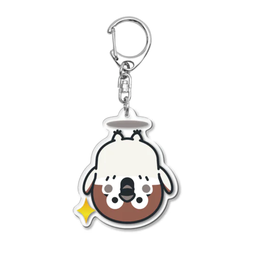 さかさま　スズメがちゅん　きらりん Acrylic Key Chain