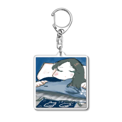 シロナガスクジラと寝る Acrylic Key Chain