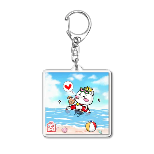 【夏サマー☆れぉにゃん～うきわ～】 Acrylic Key Chain