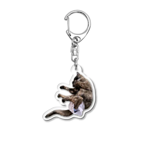 牙チラおむつねこ Acrylic Key Chain