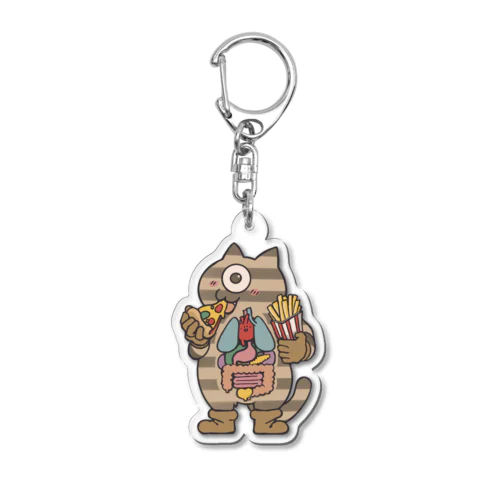 しましまねっこの人体模型 Acrylic Key Chain