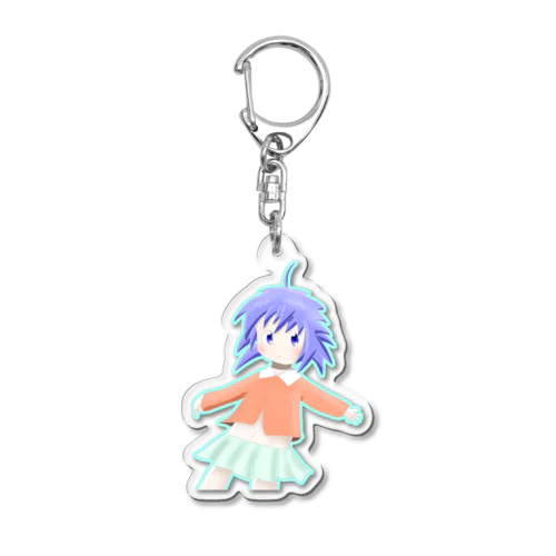 青い神の女の子 Acrylic Key Chain